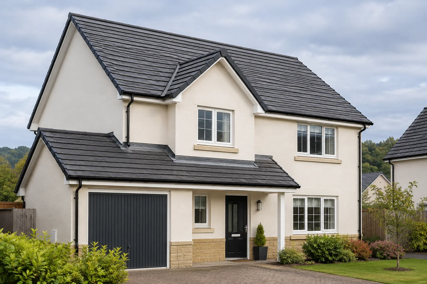 Pitched roof on an ordinary domestic house