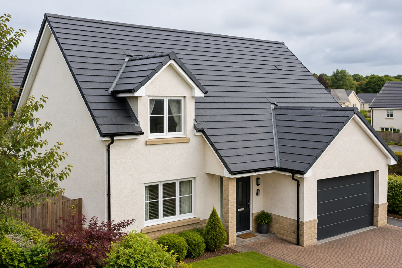 Pitched roof on an ordinary domestic house