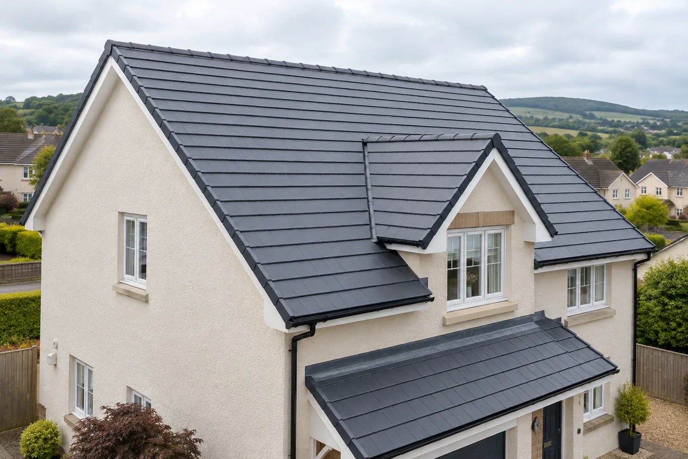 Pitched roof on an ordinary domestic house