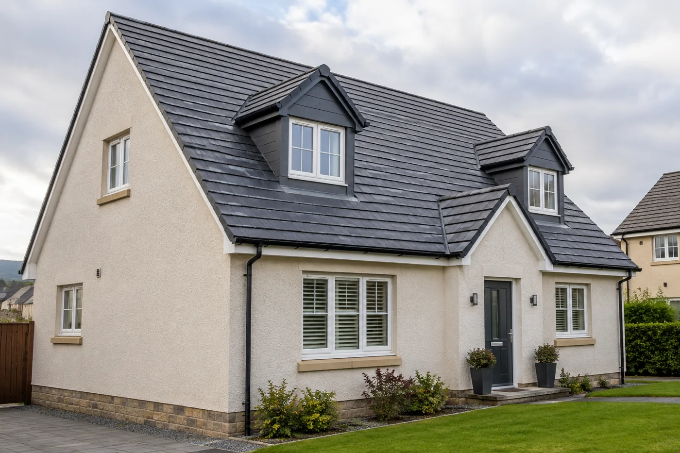 Pitched roof on an ordinary domestic house