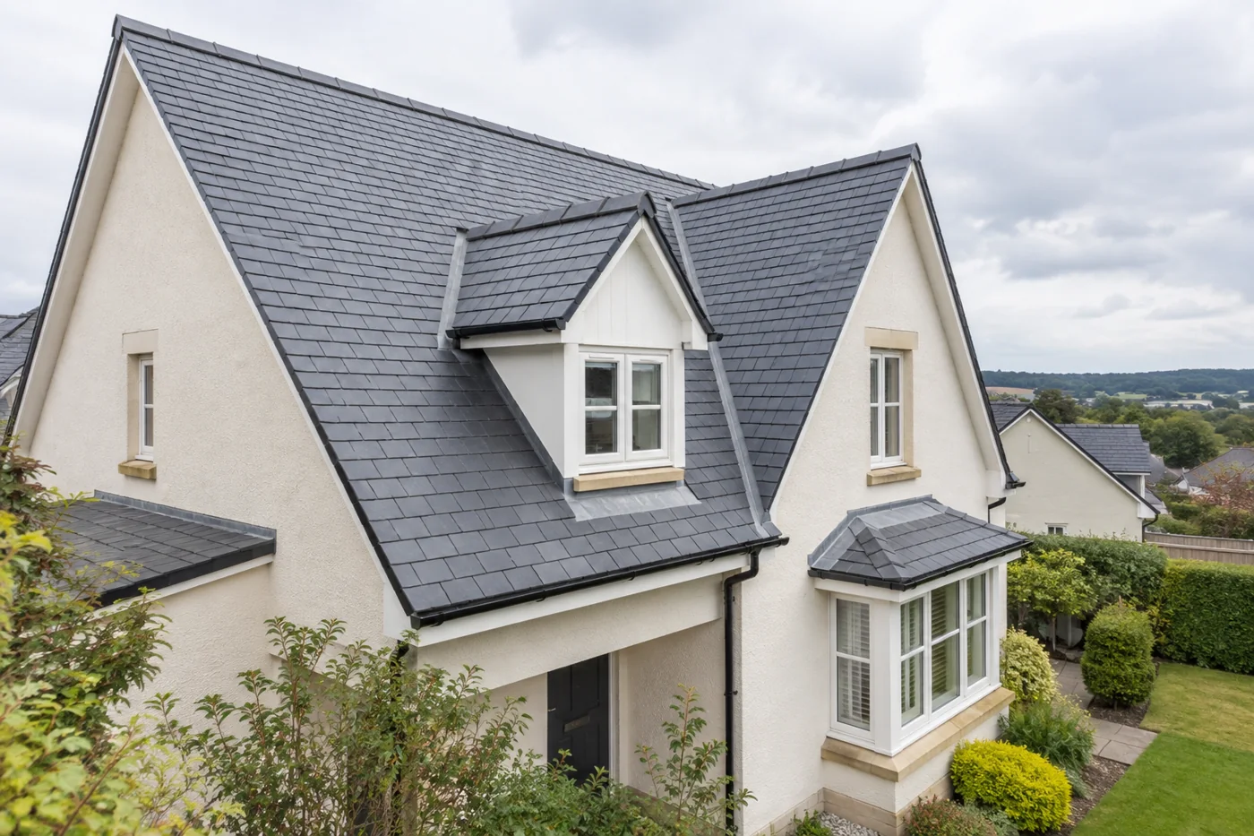 Natural slate roof and ridge