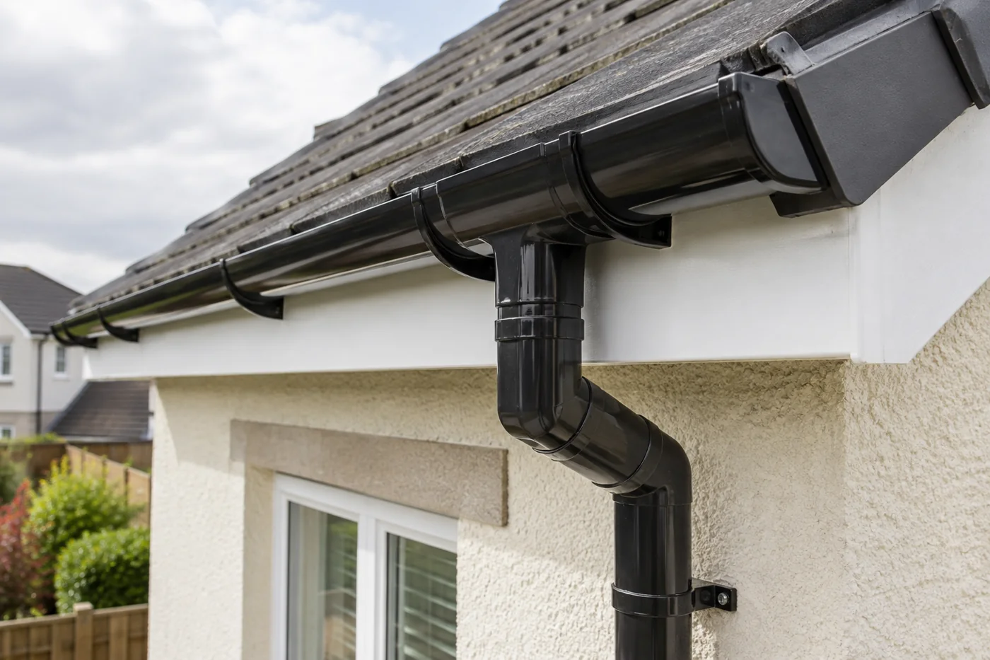 Gutter outlet and downpipe connection